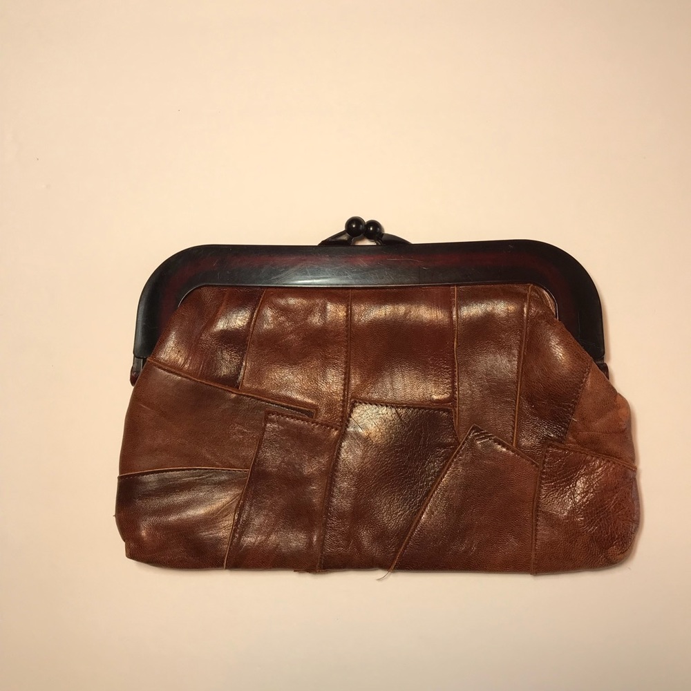 Handmade leather clutch bag purse tote 99$ - Picture 2 of 5